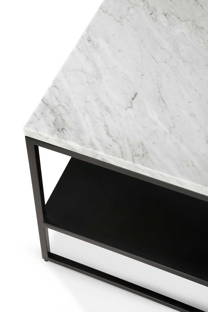 Sivupöytä Stone 60 x 53 cm, White Carrera