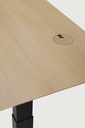 Bok säädettävän pöydän kansi 140 x 70 cm, tammi, kaapeliaukolla