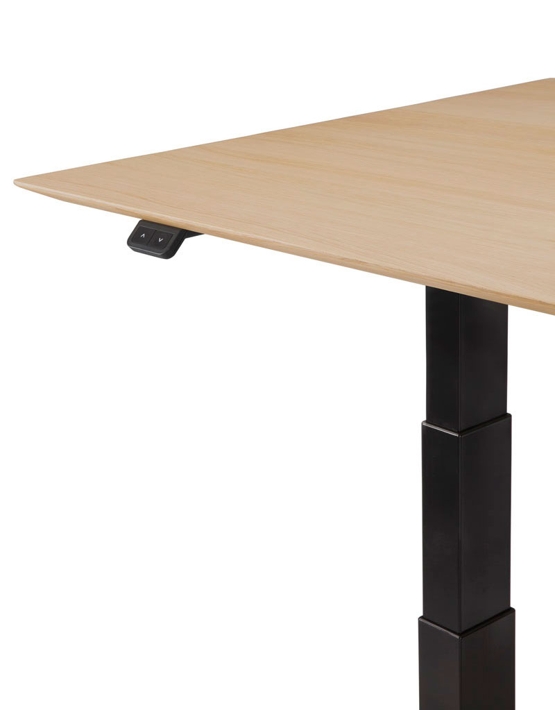 Bok säädettävän pöydän kansi 160 x 80 cm, tammi, johtoaukolla