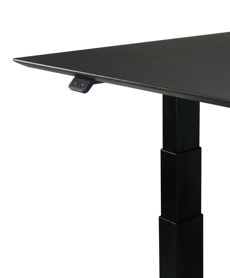 Bok säädettävän pöydän kansi 140 x 70 cm, musta, johtoaukolla