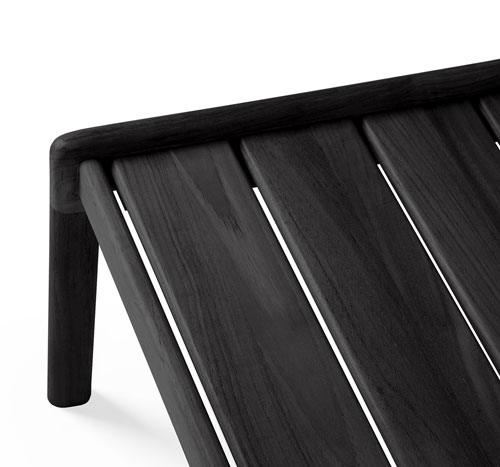 Sivupöytä Jack Outdoor 54 x 54 cm, tiikki, musta