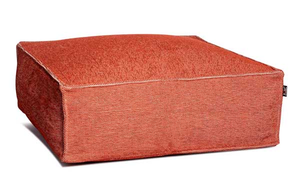 Silky Square Pouf -rahi, Terracotta