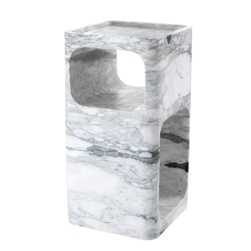 Sivupöytä Adler 28 x 55 cm, valkoista marmoria
