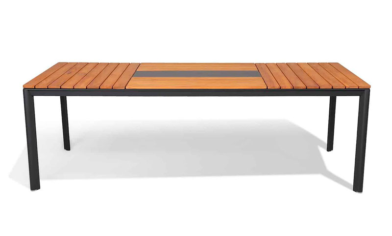 Ruokapöytä Mindo 101, 90 x 222 cm, Dark Grey